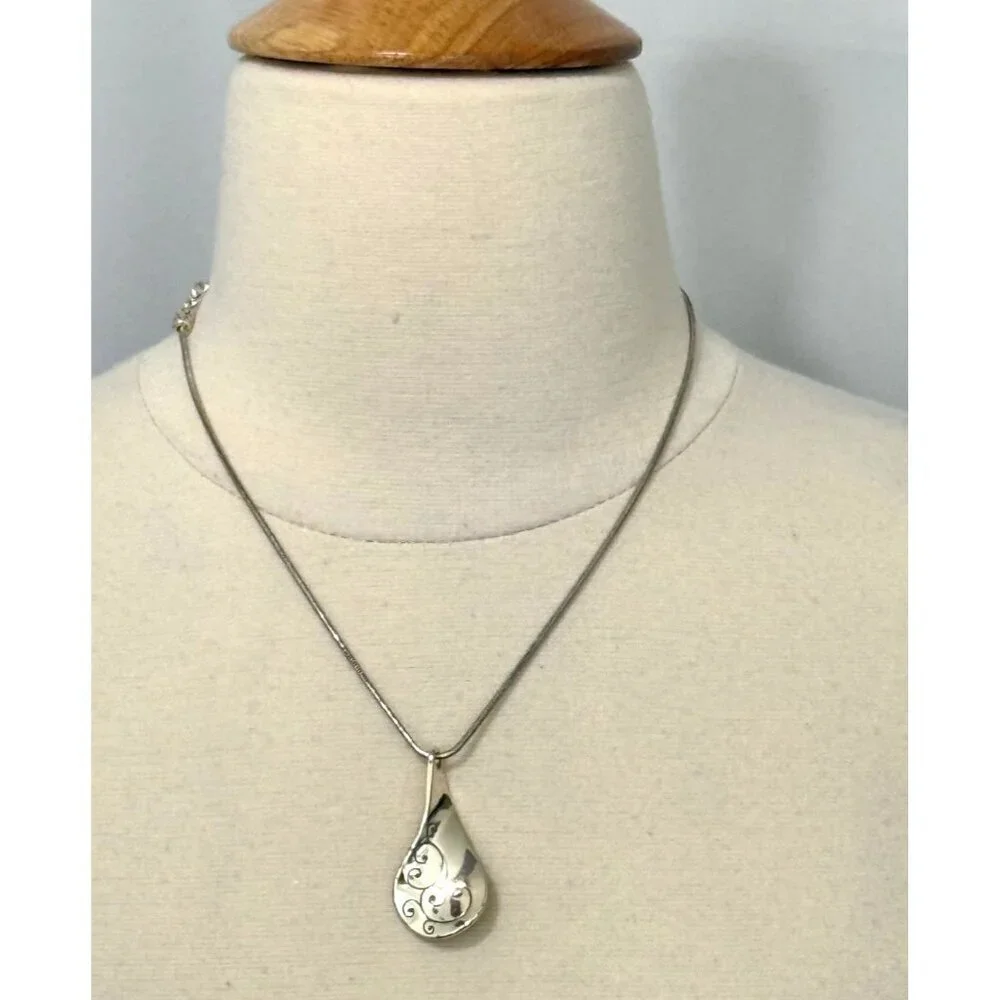 Brighton Silver Toned Twirl & Blaire Heart Necklaces Pendants 2 PC Adjustable